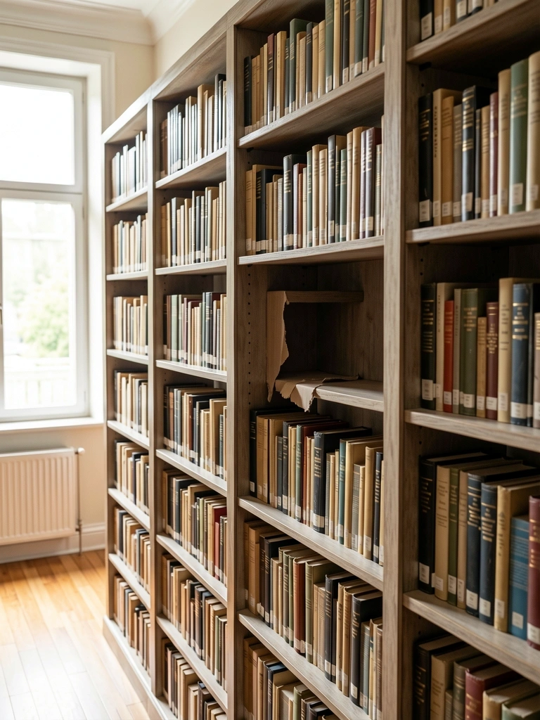 Missing book on a shelf